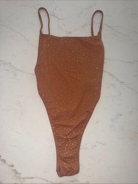 Minimale Animale Women’s Oasis Rhinestone-Embellished High-Cut Thong One Piec